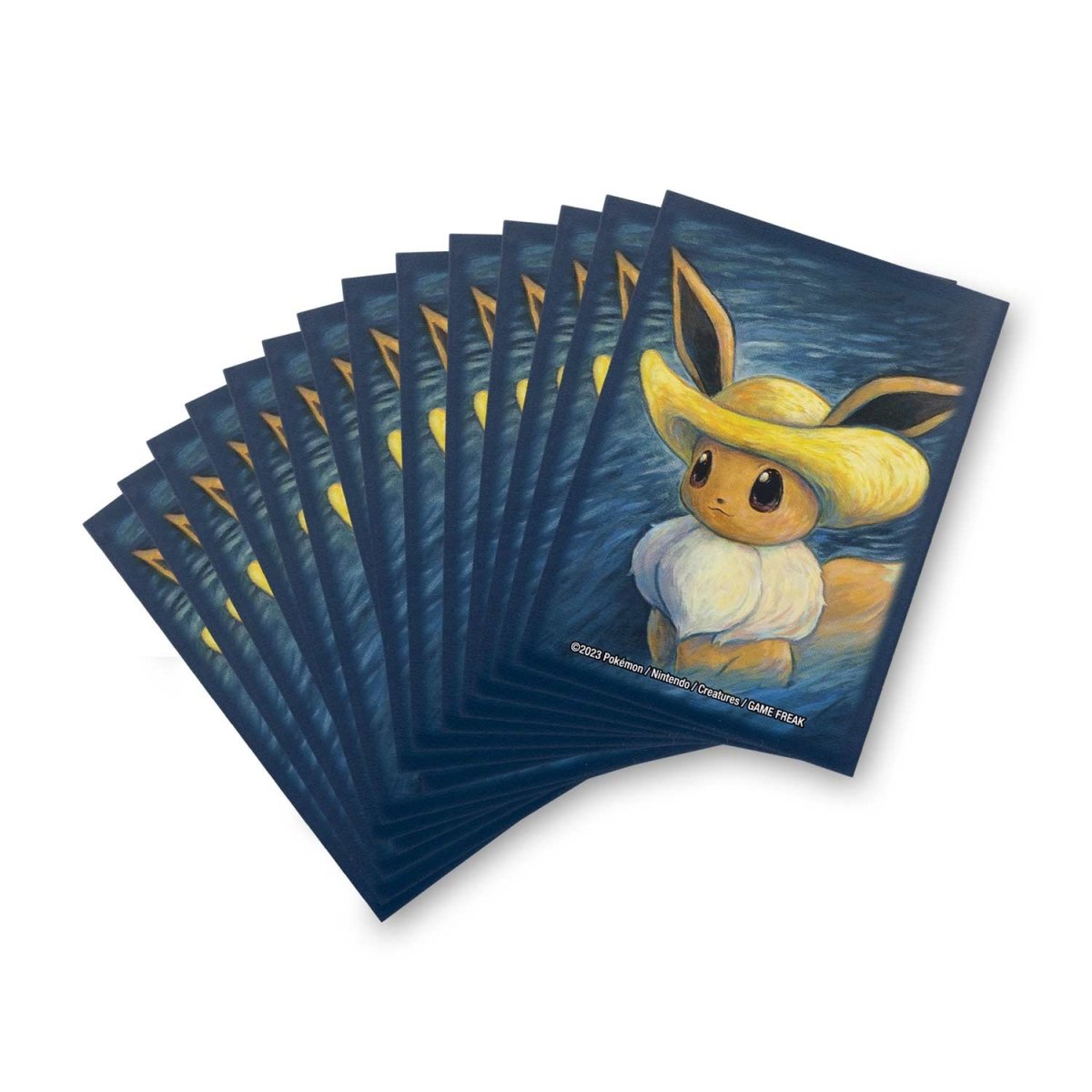 Official sleeves eevee - pokemon center X Van Gogh museum